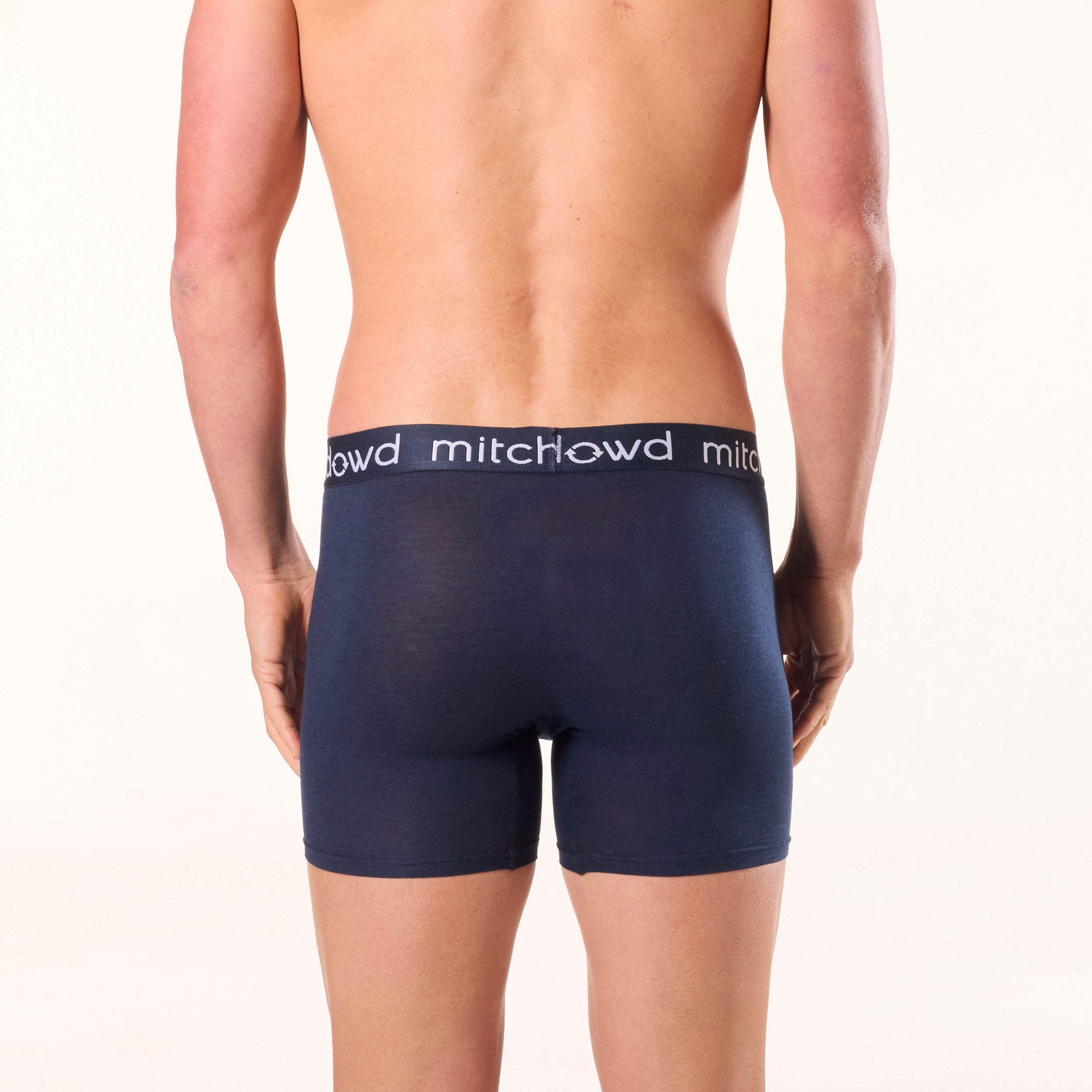 Men's Bamboo Comfort Long Leg Trunk Underwear 3-Pack - Soft Breathable Boxer Briefs for Everyday Wear, Workout & Lounge - Navy Blue