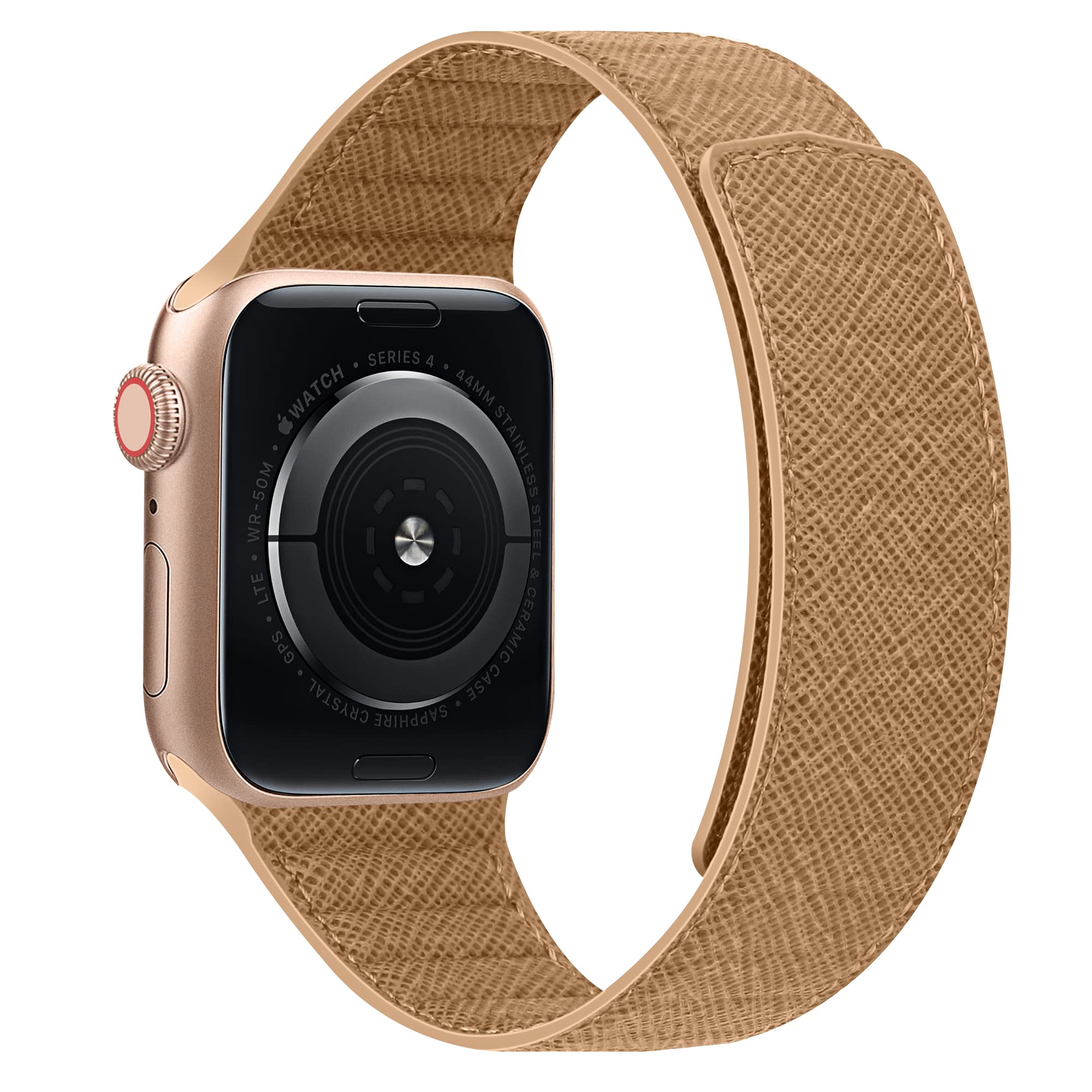 Premium SYNCHRO Saffiano Leather Apple Watch Band - Magnetic Clasp Compatible with Series Ultra/8/7/6/5/4/3/2/SE (38mm-49mm) - Durable Genuine Leather Strap for Men & Women - Perfect for Workouts, Office & Everyday Wear
