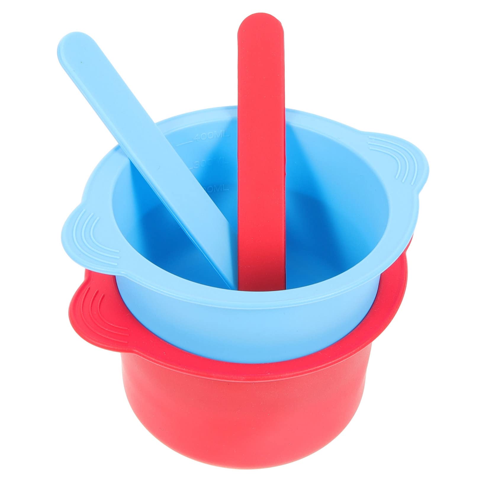 2-Pack Silicone Wax Melting Bowls with Non-Stick Spatula - Wax Warmer Pot, DIY Waxing Container, Mask Mixing Bowl & Scraper Set for Home Salon, Beauty Waxing, Candle Making & DIY Crafts