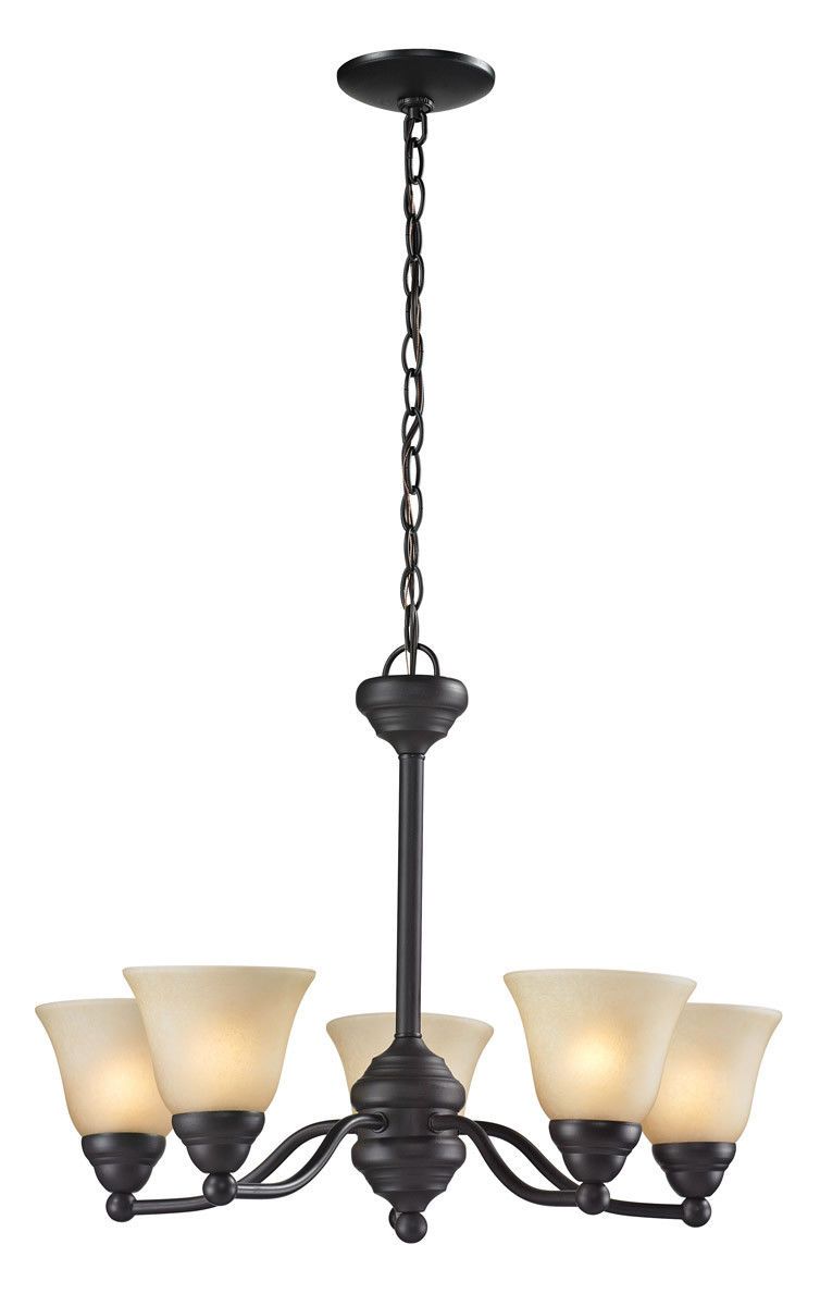 Z Lite Lighting 2114 5-Light Athena Collection Bronze Hanging Chandelier - Elegant Dining Room & Foyer Lighting Fixture for Modern Homes