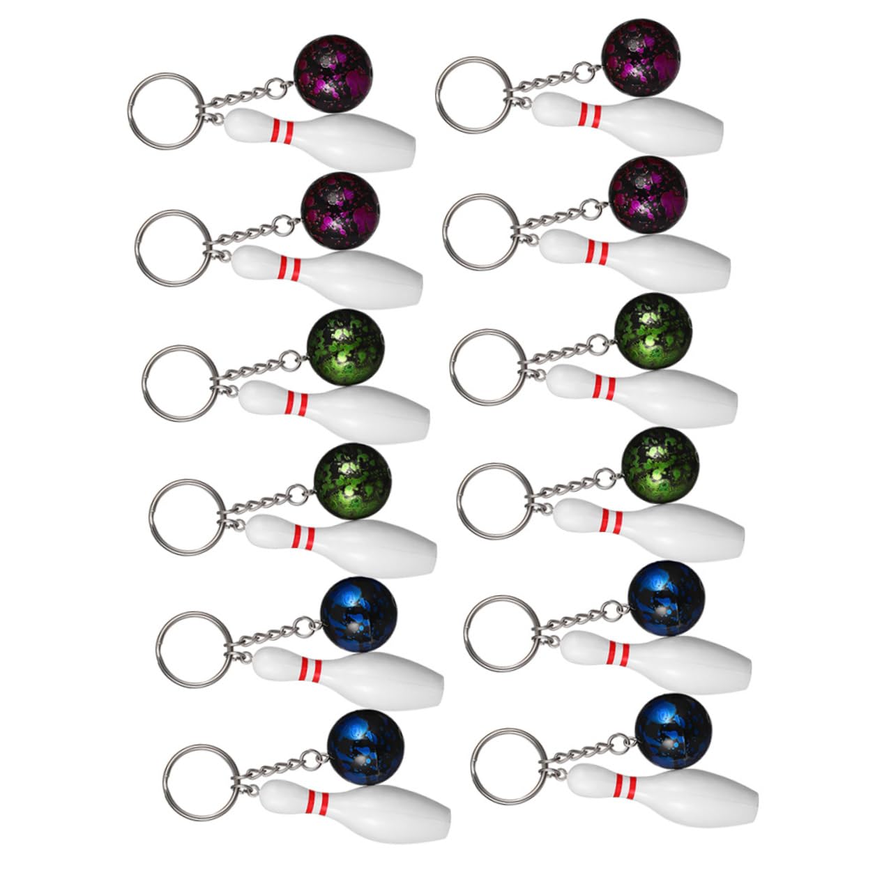 12pcs Mini Bowling Keychain Set - Sports Themed Party Favors, Exquisite Hanging Pendants for Bowling Enthusiasts, Perfect for Gifts, Events, and Sports Decorations