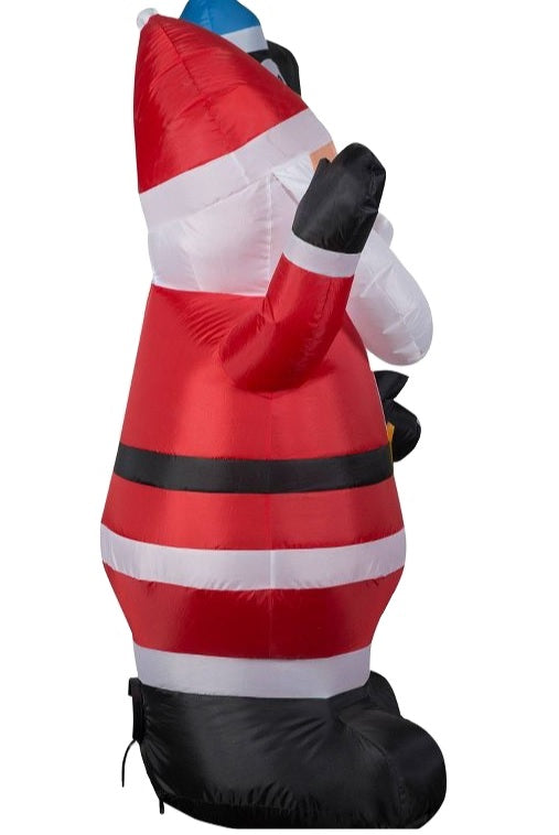 4.4' Airblown® Santa and Merry Christmas Inflatable Yard Decoration - Outdoor Holiday Decor for Lawn, Garden, and Christmas Party Scene