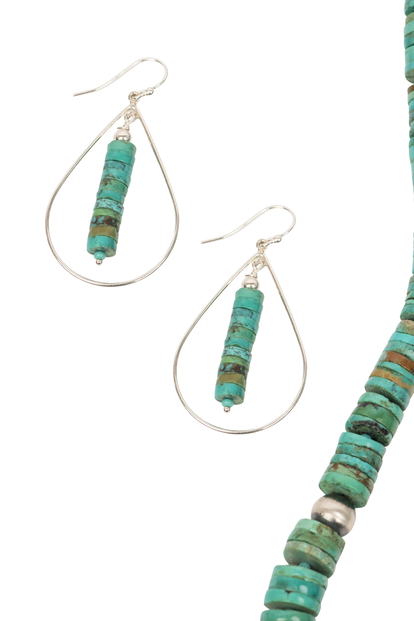 Sweet Tea Jewelry Geneva Apachito Necklace Set - Sterling Silver Boho Turquoise Beaded Necklace for Women | Perfect for Casual Wear, Festivals & Gift Giving