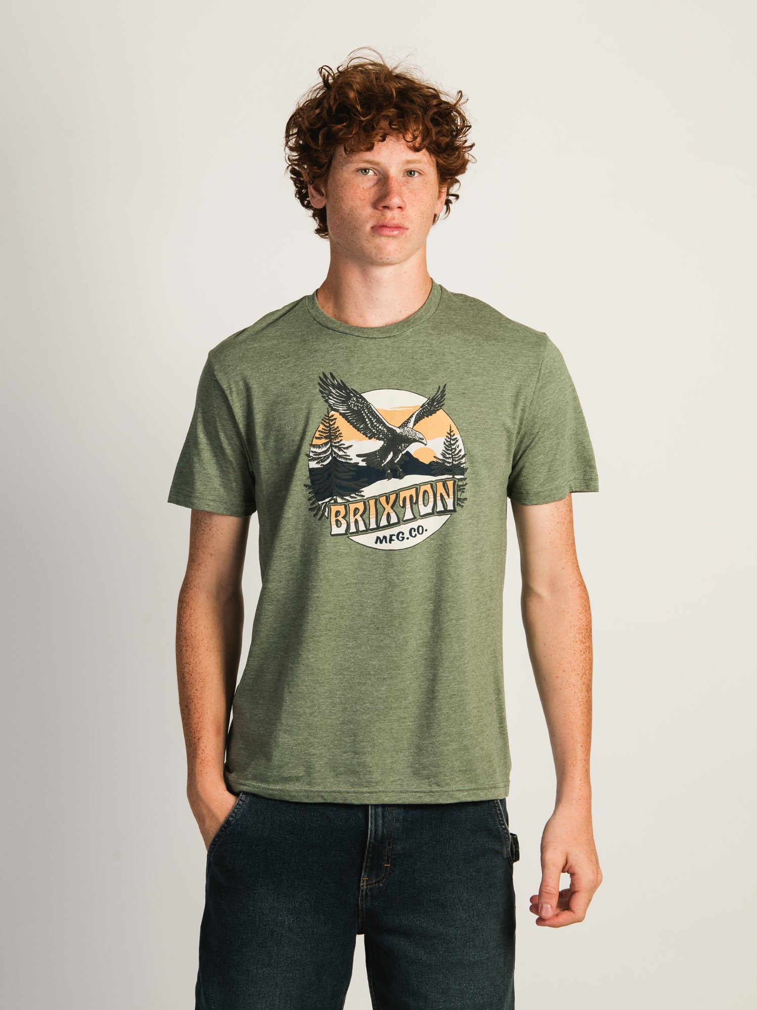 Brixton Ridge Wood T-Shirt for Men - Comfortable Cotton Tee for Casual Wear, Outdoor Adventures & Street Style