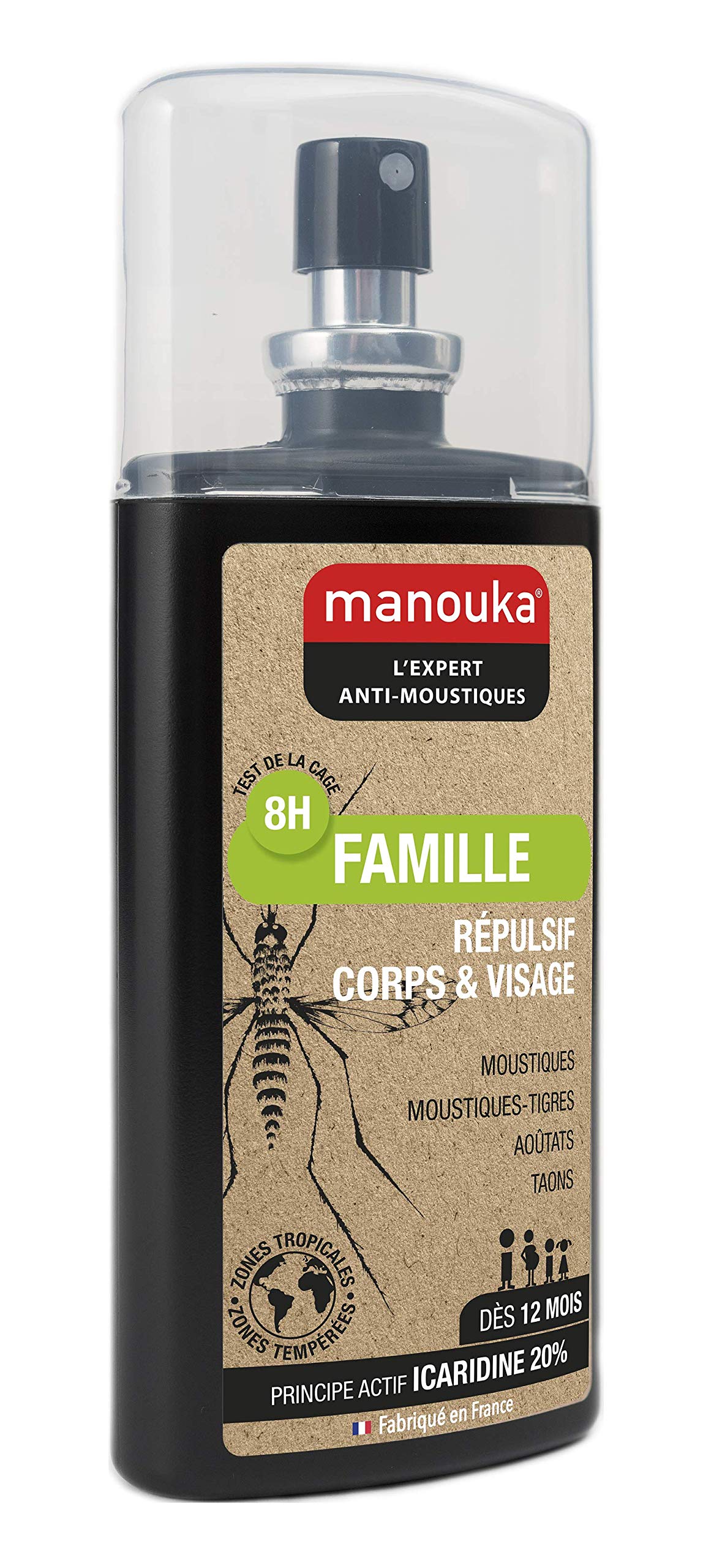 Manouka Mosquito Repellent Lotion for Body & Face - Family Pack of 2 | Natural Bug Spray for Outdoor Camping, Hiking & Travel Protection