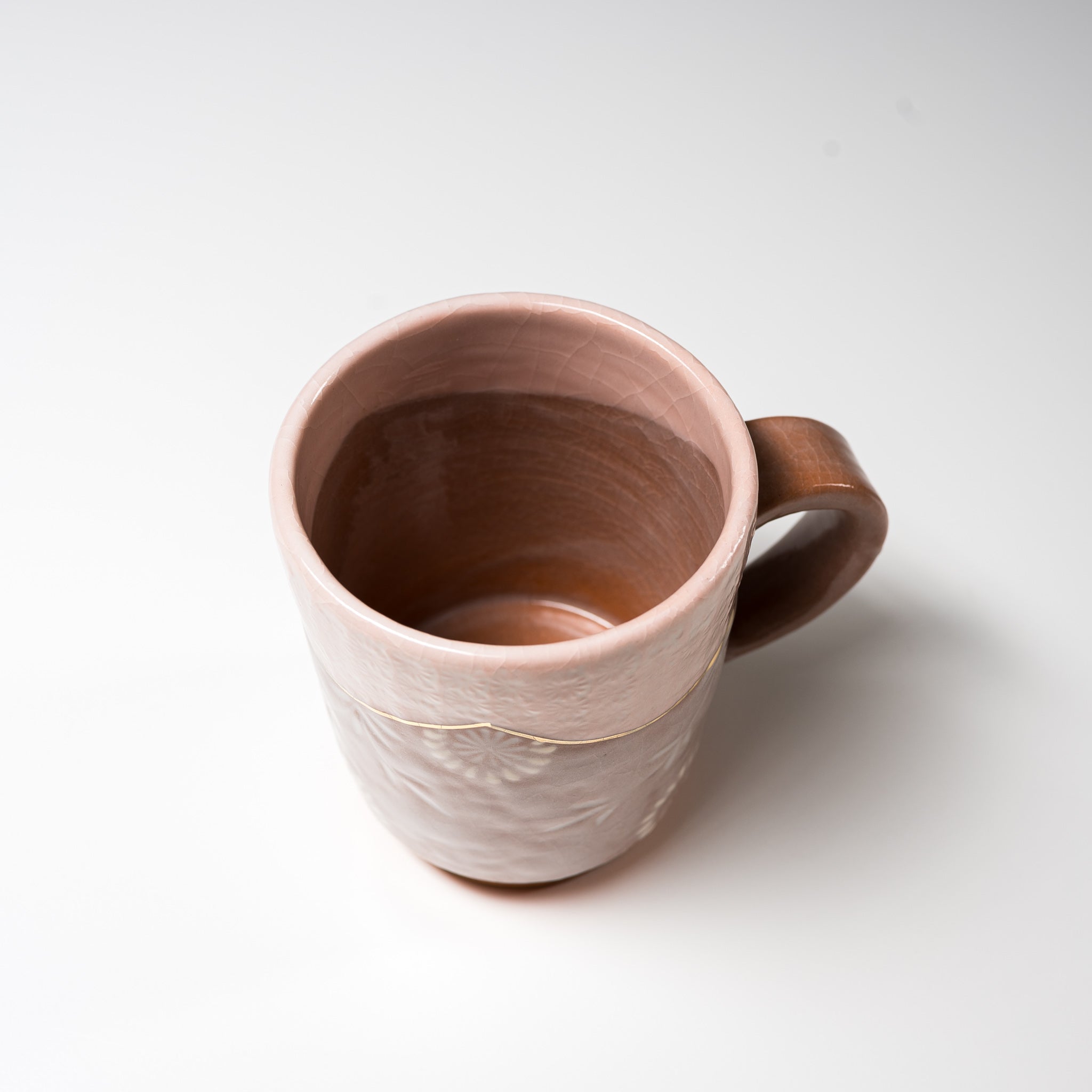 Handmade Kyo Kiyomizu Ware Ceramic Mug - Traditional Japanese Karakusa Pink Design, Authentic Kyoto Pottery for Tea & Coffee Lovers - Perfect Gift for Home, Office & Japanese Tea Ceremony