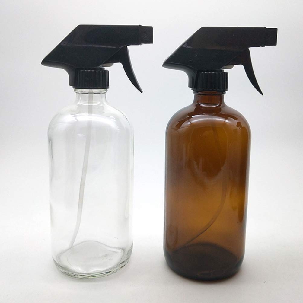 Lurrose 2-Pack 250ml Glass Spray Bottles - Refillable Essential Oil Bottles for Aromatherapy, Cleaning Products, Misting Plants | Trigger Sprayer with Fine Mist | Perfect for DIY, Home, Kitchen & Travel Use