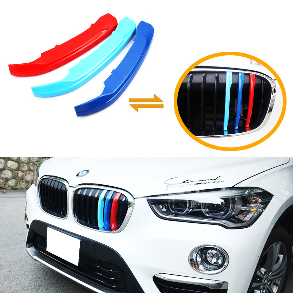 MSport 3 Color Grille Insert Trims for 2016-2019 BMW X1 - Sport Center Kidney Grill Upgrade - Enhance Your Vehicle's Style for Daily Driving & Car Shows