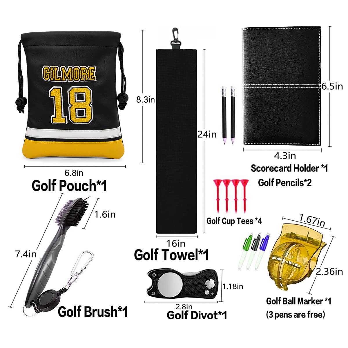 Premium Leather Golf Tee Pouch with Drawstring Closure - Durable Golf Accessories for Valuables & Tees - Perfect for Golf Bags, Carts & On-Course Convenience