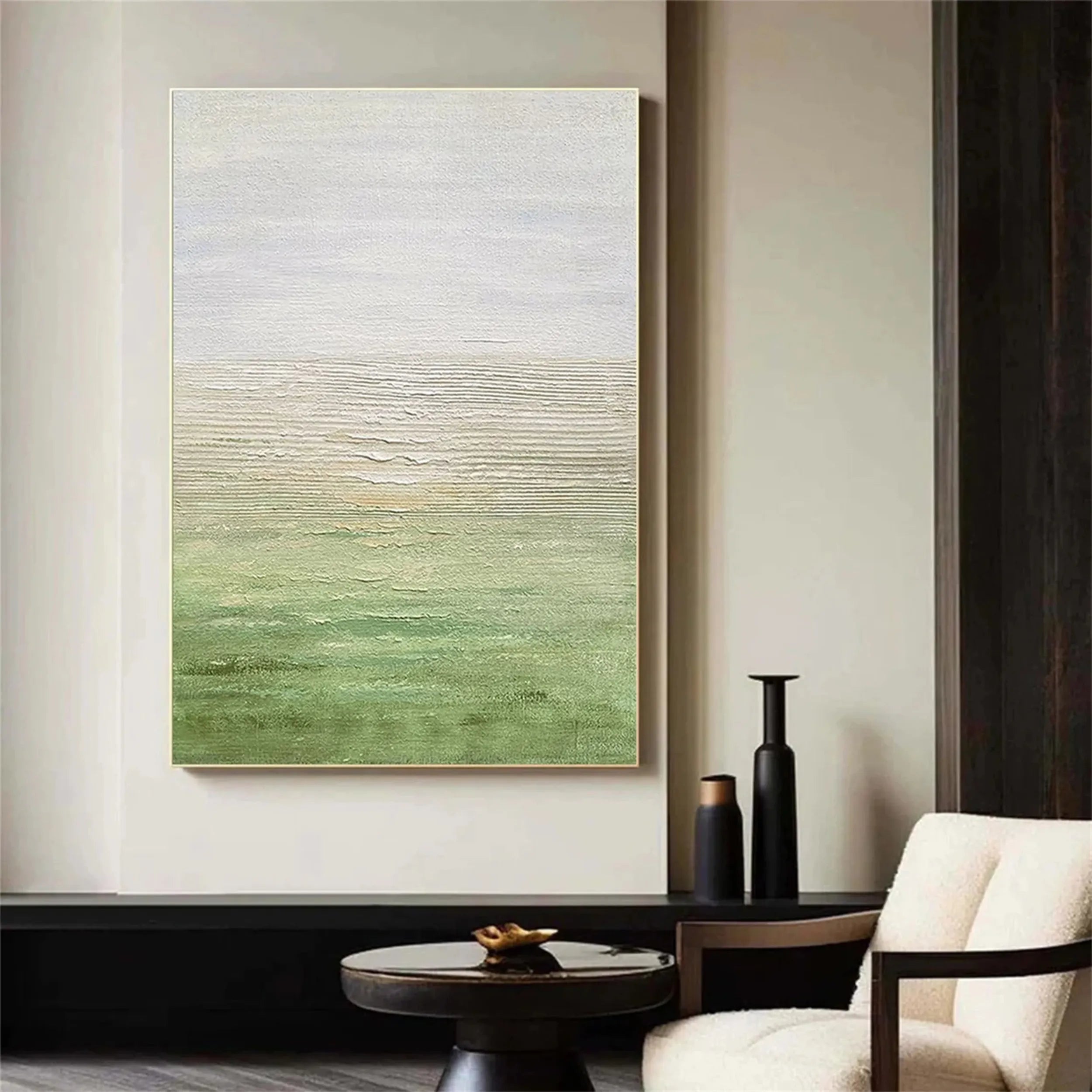 Blue & Green Abstract Wall Art Print #BG019 - Modern Canvas Painting for Living Room, Bedroom & Office Decor