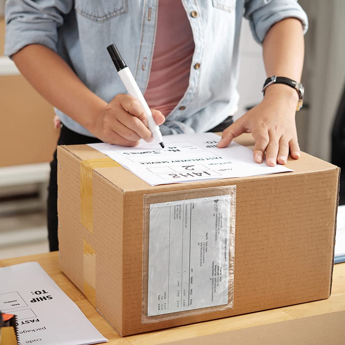 APQ Clear Top Loading Packing List Envelopes, 7 x 10 Inches - 1000 Pack Self-Seal Plastic Shipping Label Pouches | Durable Document Mailing Envelopes for Ecommerce, Business & Office Use