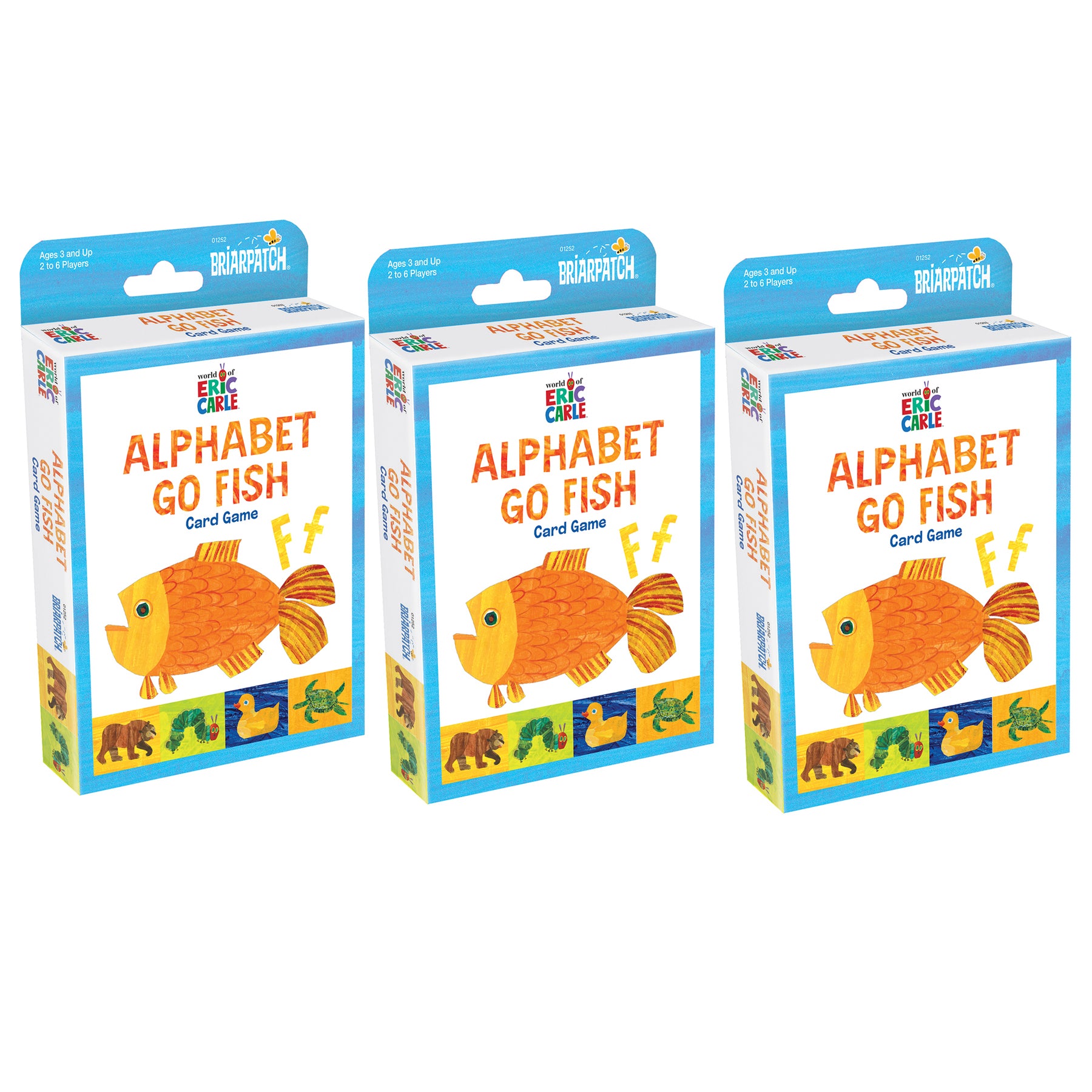 Briarpatch Eric Carle Alphabet Go Fish Card Game - Educational ABC Learning Toy for Kids Ages 3+ - Pack of 3 - Perfect for Preschool Classroom, Family Game Night & Travel Activities