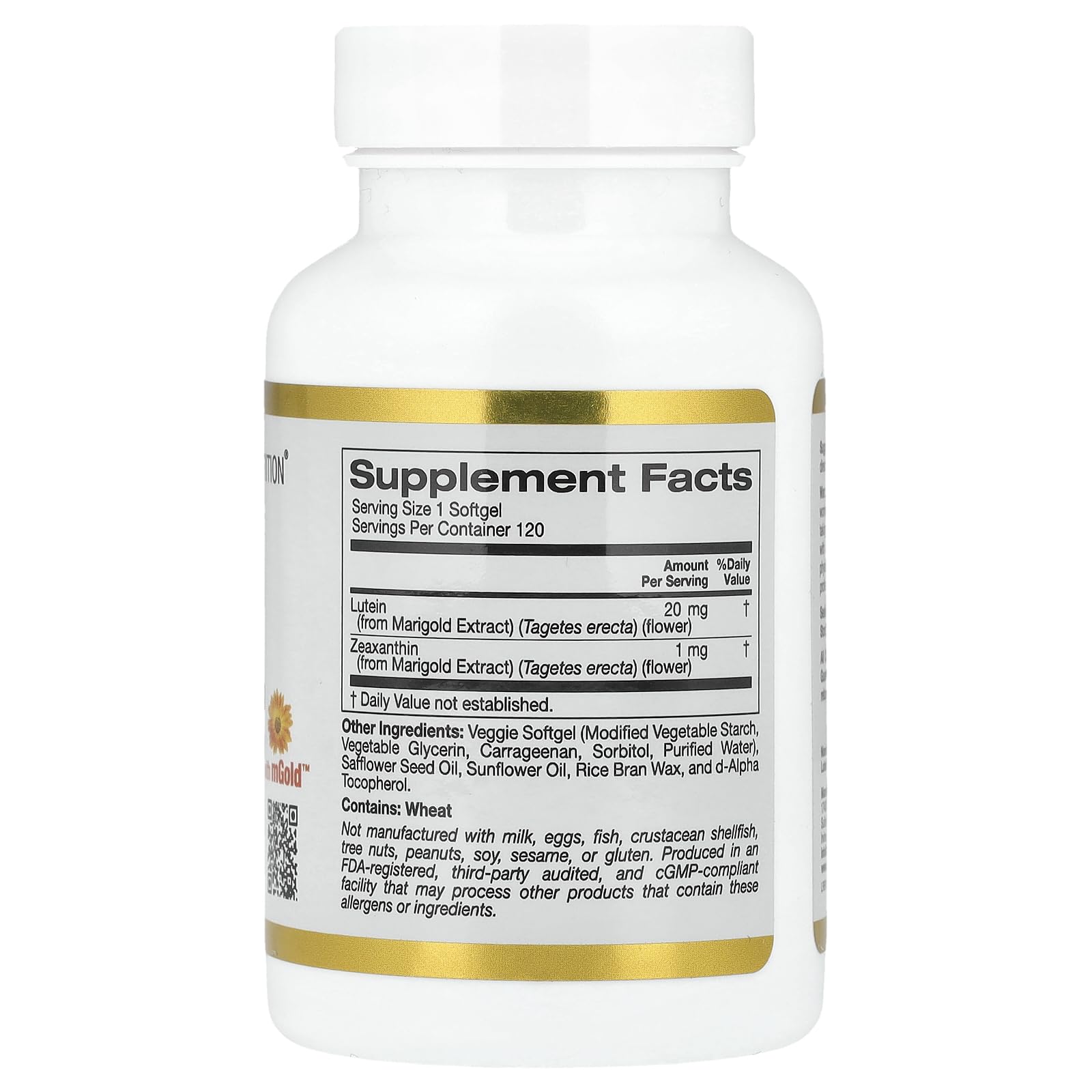 Lutein with Zeaxanthin 20mg | Marigold Flower Extract | Supports Macular & Eye Health | Non-GMO, Soy Free, Gluten Free | 120 Veggie Softgels | Perfect for Daily Eye Care & Screen Time Protection