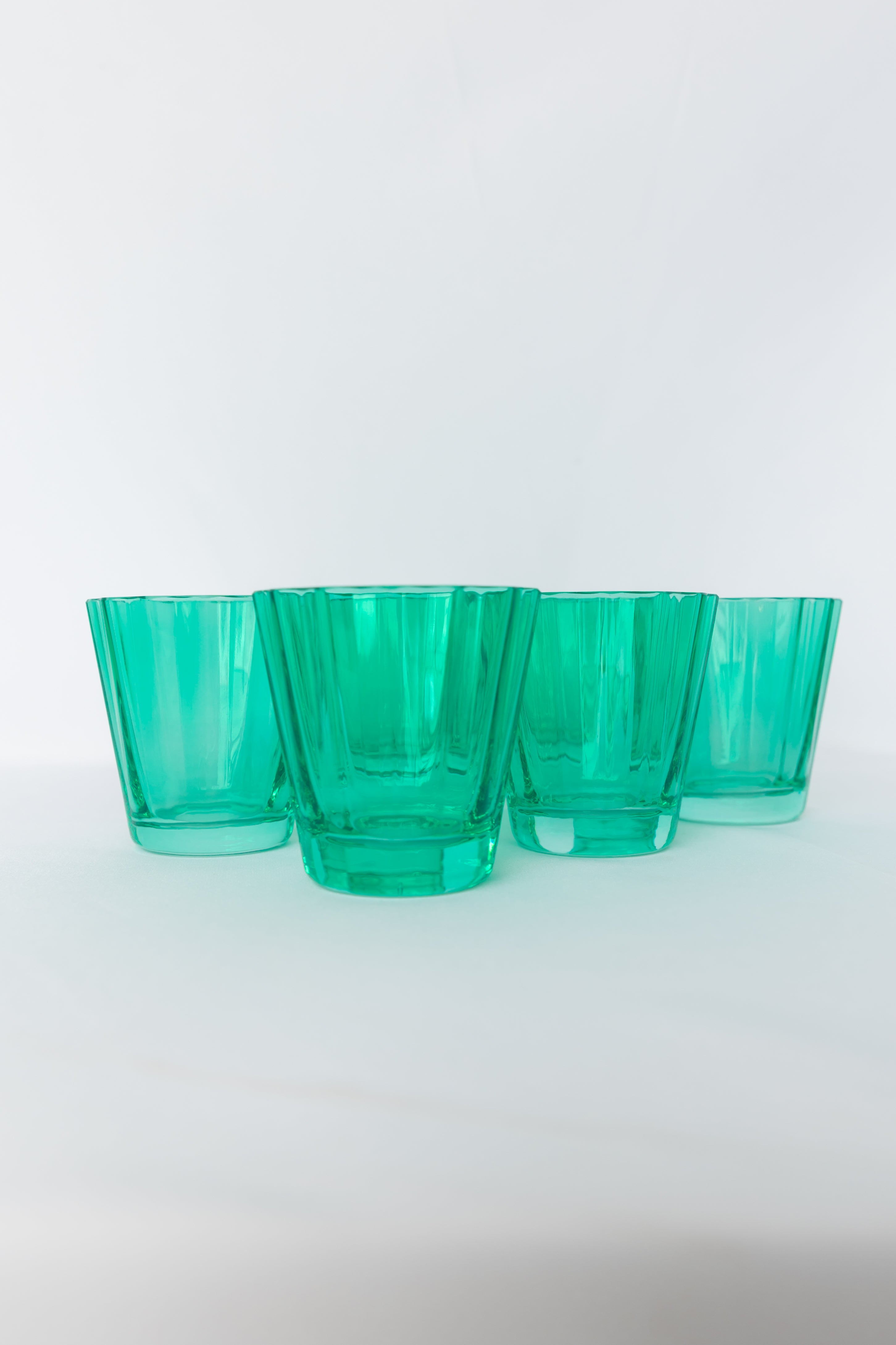 Estelle Colored Sunday Lowball Glasses - Set of 6 (Kelly Green) - Perfect for Cocktails, Iced Coffee & Home Bar Decor