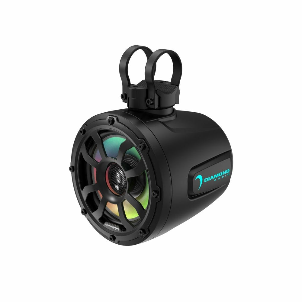 Diamond Audio POD65F4B 6.5 Inch 2-Way Marine Tower Speakers - 300W Peak (150W RMS) 4 Ohm Waterproof Boat Speakers for Outdoor Boating, Pool Parties & Beach Adventures - Black
