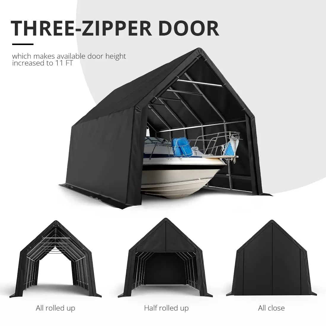 Heavy Duty Portable Storage Shed - Waterproof Outdoor Utility Shed for Garden, Patio & Backyard Organization - Dark Gray Shelter for Tools & Equipment