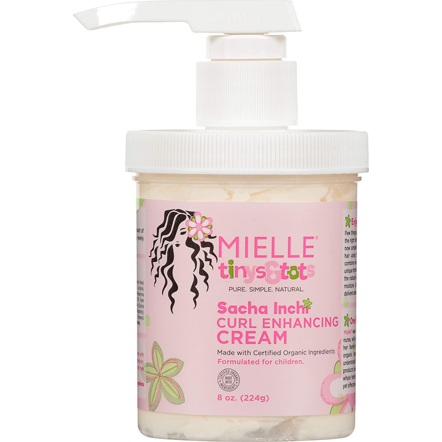 MIELLE SACHA INCHI ENHANCING CREAM 8OZ - Natural Hair Growth & Moisturizing Treatment for Curly, Coily & Natural Hair - Perfect for Daily Hydration & Scalp Care