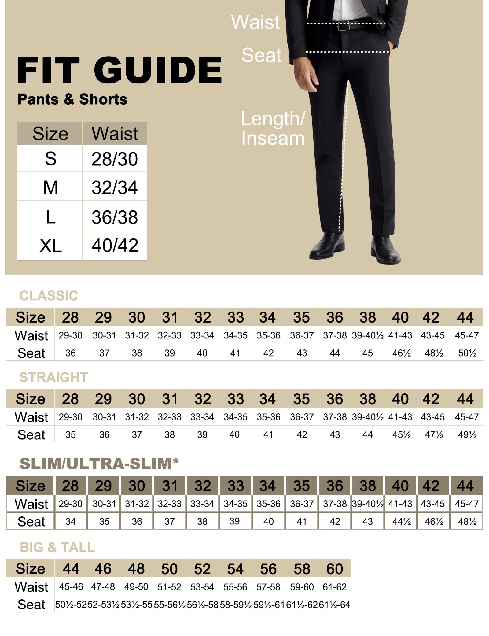 Men's Slim Fit Dress Pants with Expandable Waistband - Wrinkle-Free Flat Front Suit Pants for Office, Business & Formal Occasions