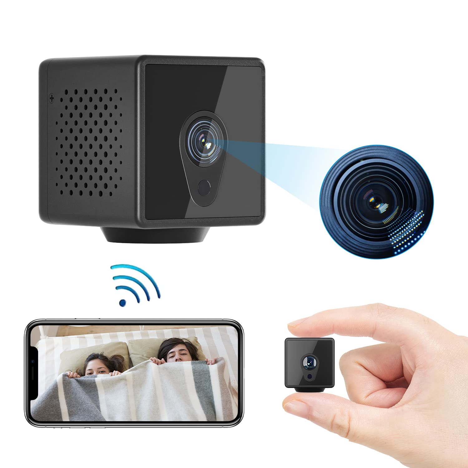 4K WiFi Hidden Spy Camera - Wireless Mini Nanny Cam with Motion Detection & Night Vision for Home Security, Office Surveillance, Indoor Monitoring - Real-Time Recording & Smart Alerts