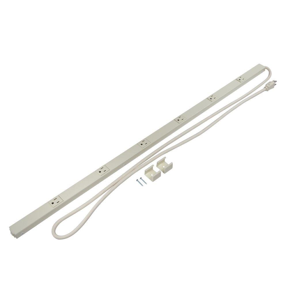Legrand Wiremold PM36C 6-Outlet Under Cabinet Power Strip - 6ft Ivory Kitchen Power Strip with Cable Management for Countertops, Appliances & Workspaces