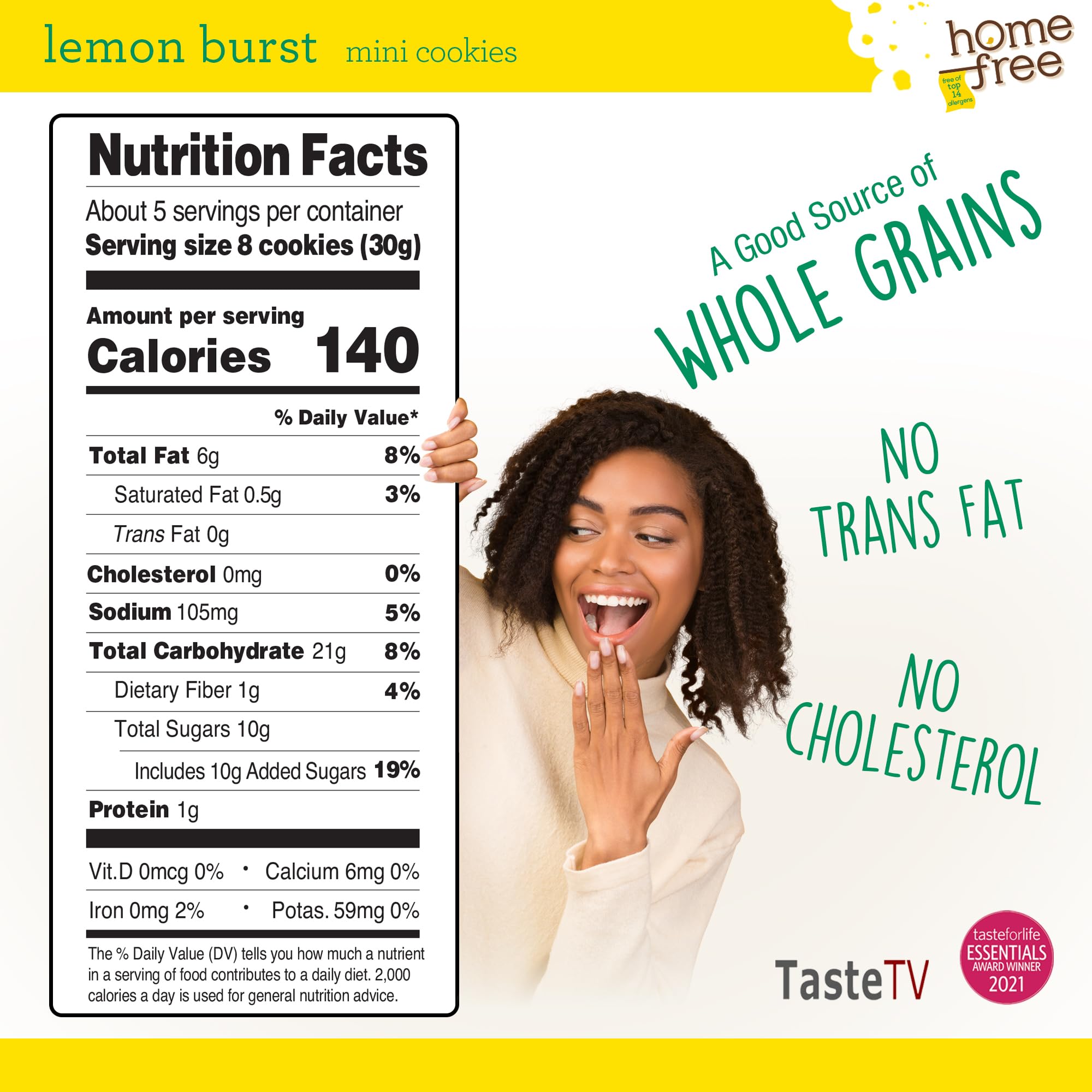 Gluten Free Vegan Lemon Cookies - Nut Free, Allergy Friendly Snacks for School & Travel - 5 Oz, Made in USA