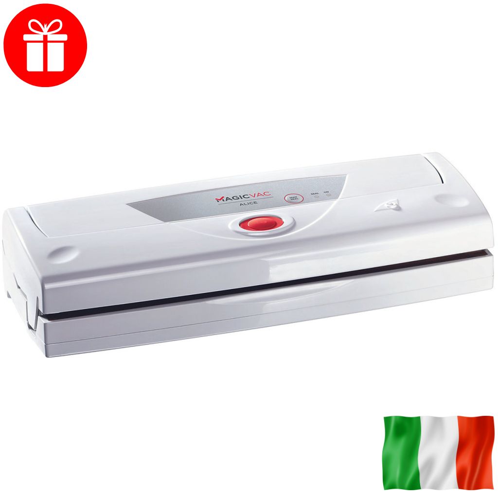 Premium Magic Vac Alice Home Vacuum Sealer - Italian Made for Food Storage, Sous Vide & Meal Prep - Perfect for Kitchen, Camping & Freezer Organization