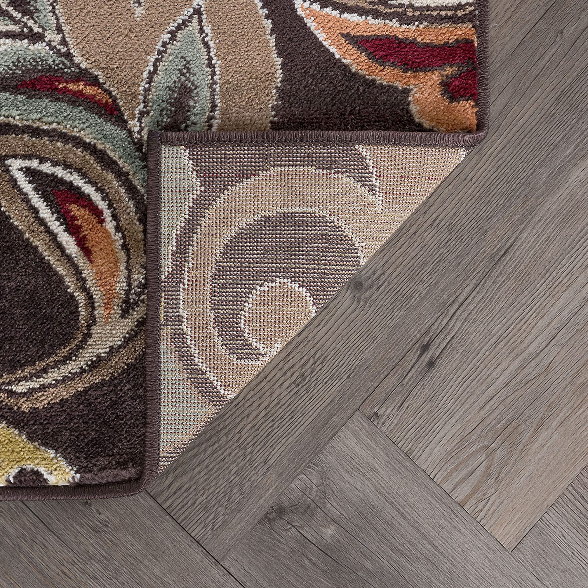 Stylish Dilek Transitional Floral Brown 3-Piece Area Rug Set - Soft Non-Slip Living Room Carpet for Bedroom, Dining Room & Home Decor