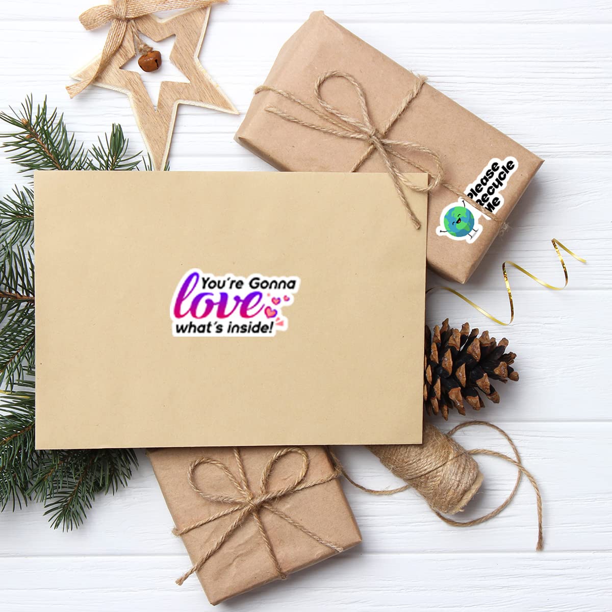 500 PCS Small Business Stickers - Funny 'You're Gonna Love What's Inside' & Thank You Stickers for Packaging, Mail & Shipping Envelopes - Perfect for Etsy, Shopify & Small Business Branding