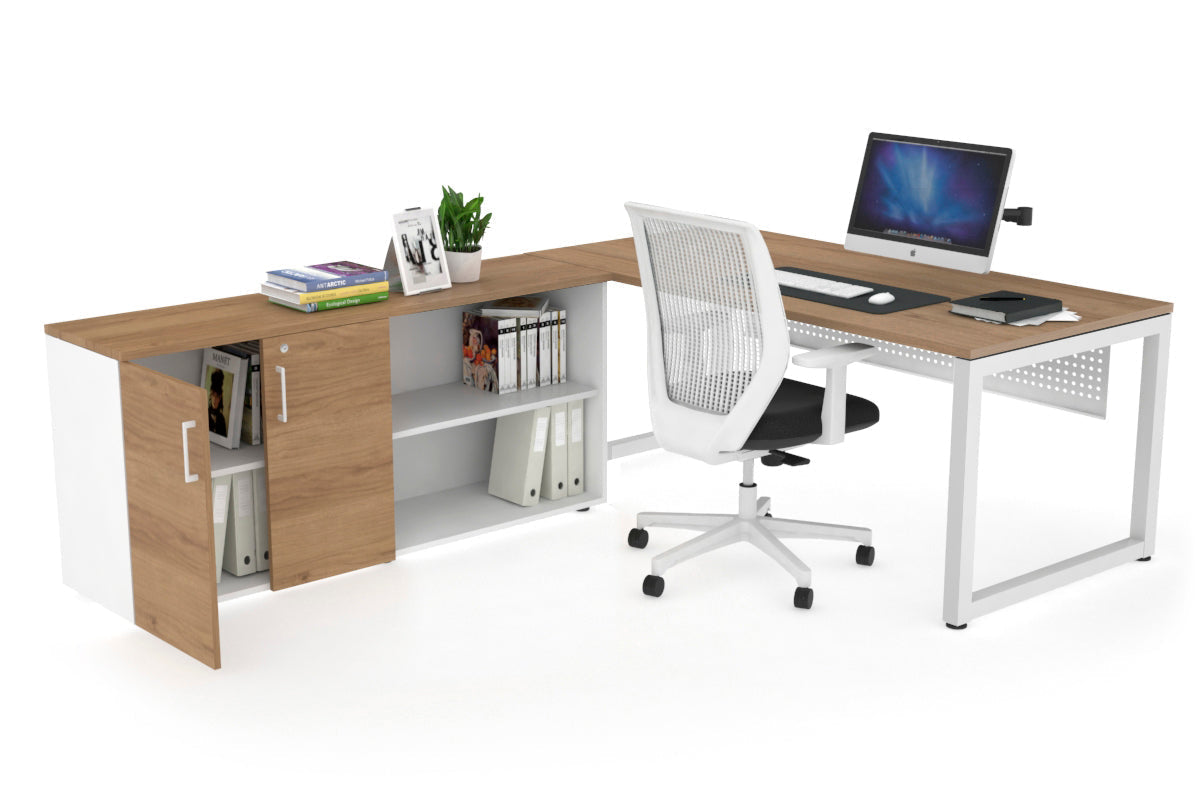 Quadro Loop Executive White Frame Desk [1600L x 700W] - Modern Office Furniture for Executive Workspaces & Home Offices