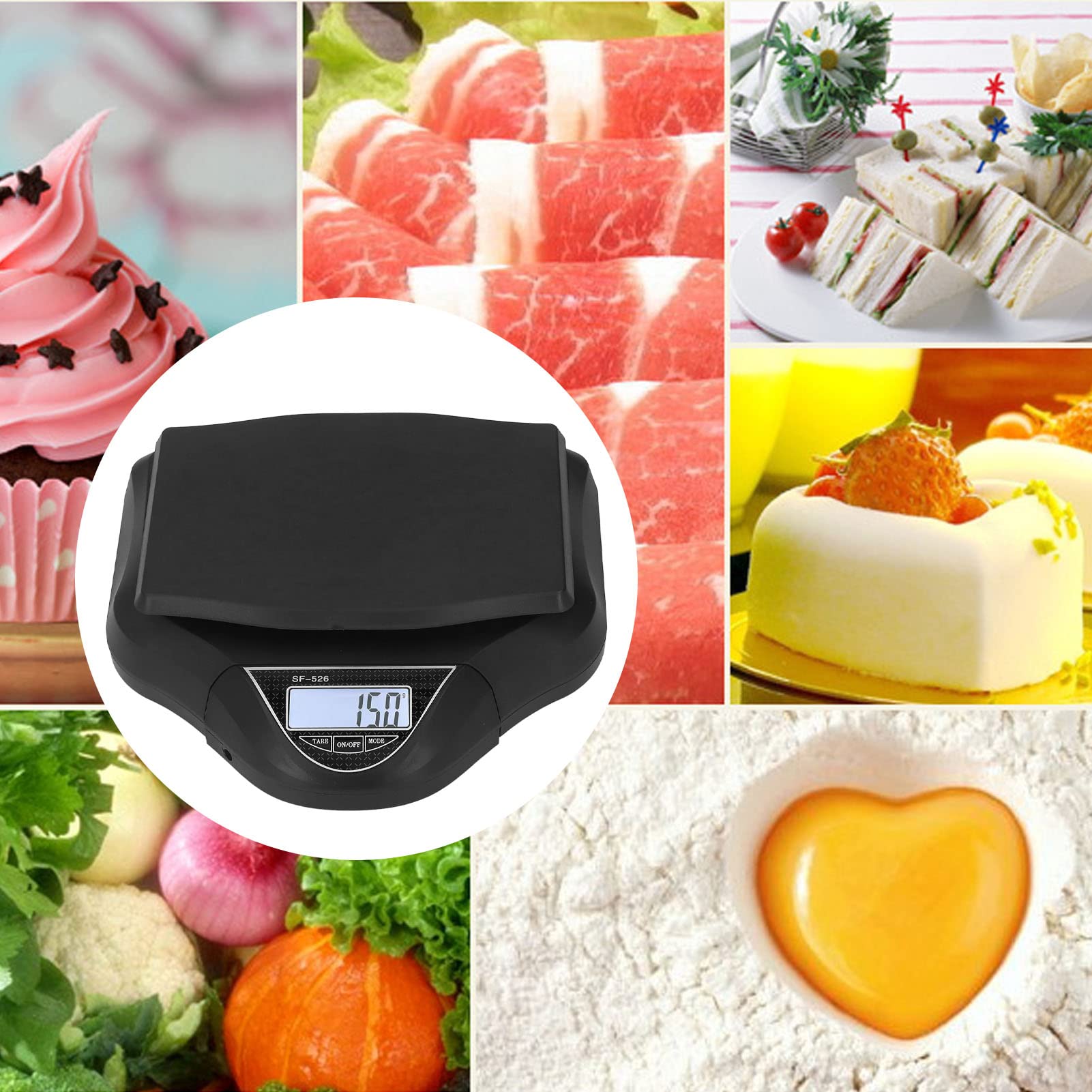 30kg Digital Kitchen Scale - High Precision Food Scale with Backlit LCD Display, Portable & Detachable for Cooking, Baking, Coffee - Battery Powered for Home & Commercial Use