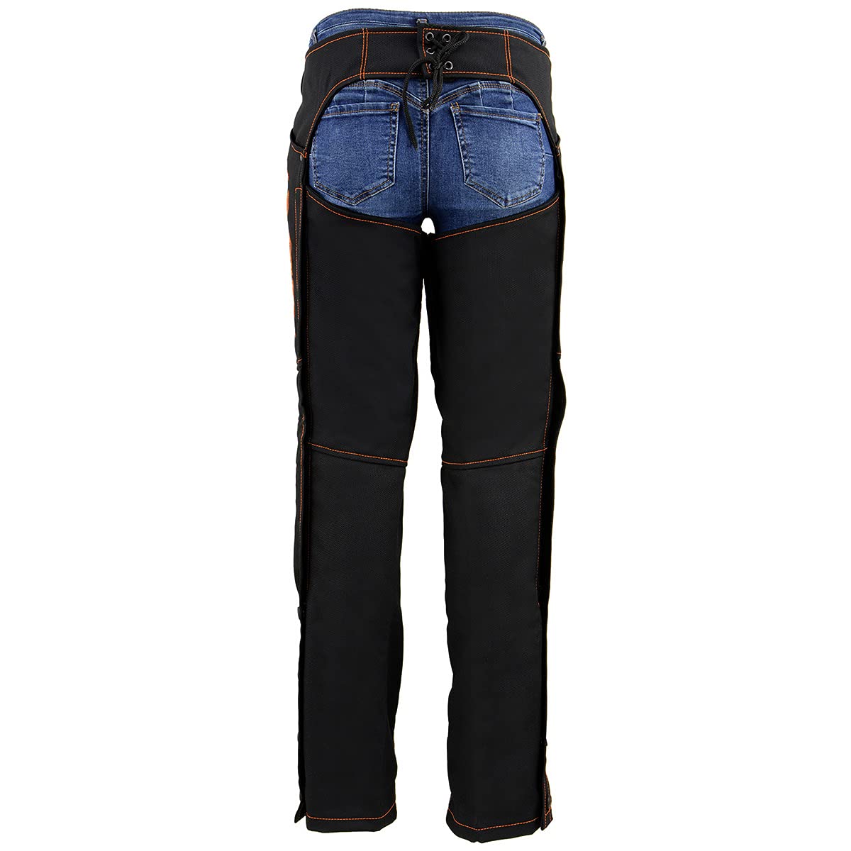 Milwaukee Leather SH1182 Women's Black & Pink Textile Motorcycle Riding Chaps with Tribal Embroidery - Perfect for Harley Davidson & Cruiser Bikes Riding Protection
