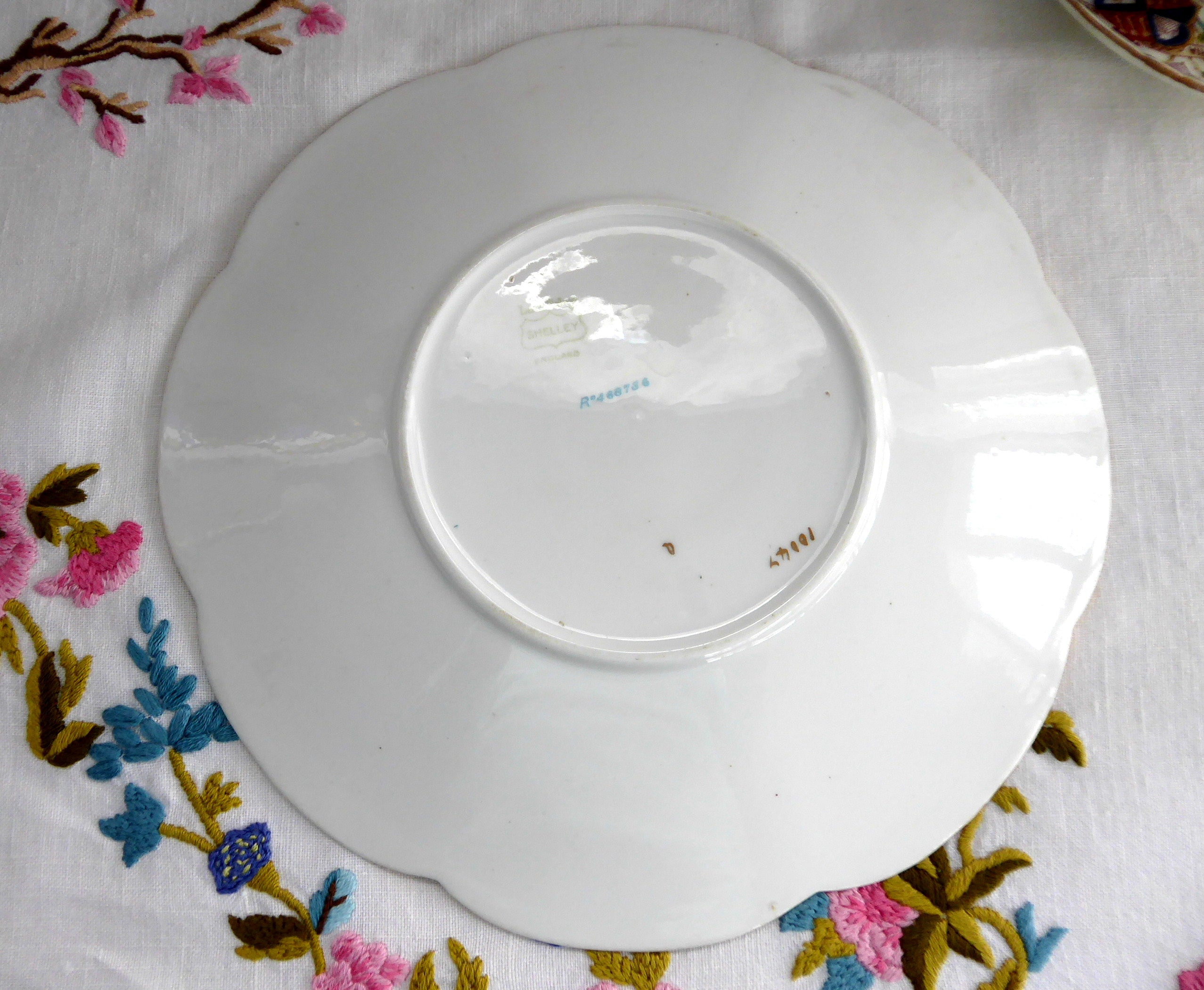 Vintage Shelley Edwardian Blue Rose Sprays Lily Serving Plate - Antique 1900 Rambling Rose Aqua Floral Design - Perfect for Afternoon Tea, Bridal Showers & Elegant Dinner Parties