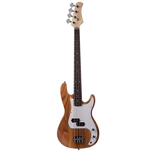 Aveland Time Exquisite Burning Fire Style Electric Bass Guitar - Burly Wood Finish for Home Studio, Live Performance & Stage Shows