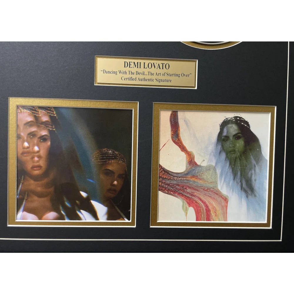 Demi Lovato Autographed Dancing Devil CD Album - PSA/DNA Certified Signed Memorabilia - Framed Collage Display for Music Fans & Collectors - Perfect for Home, Office, or Gift