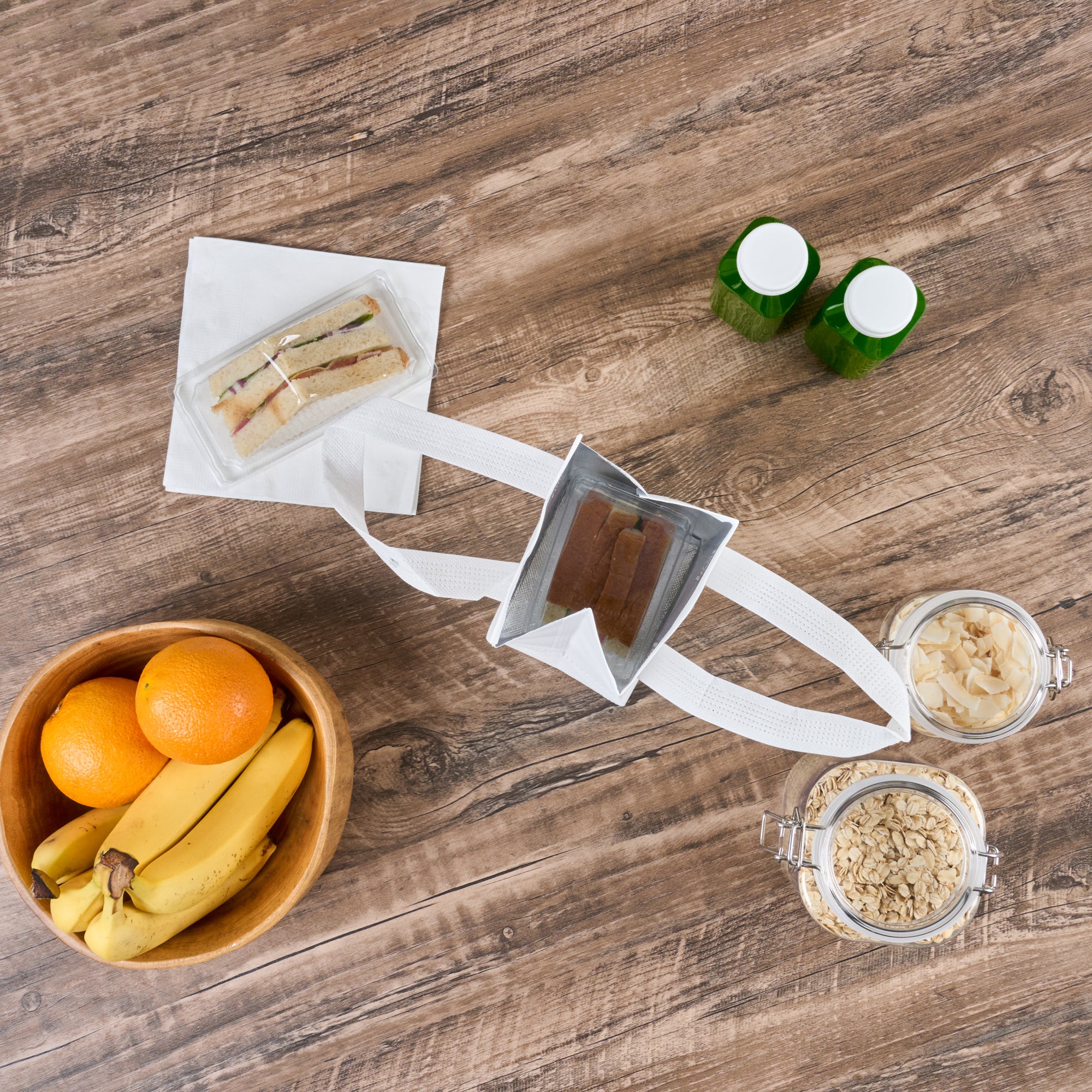 White Insulated Take Out Bag - Tamper Evident Food Delivery Containers (4.75