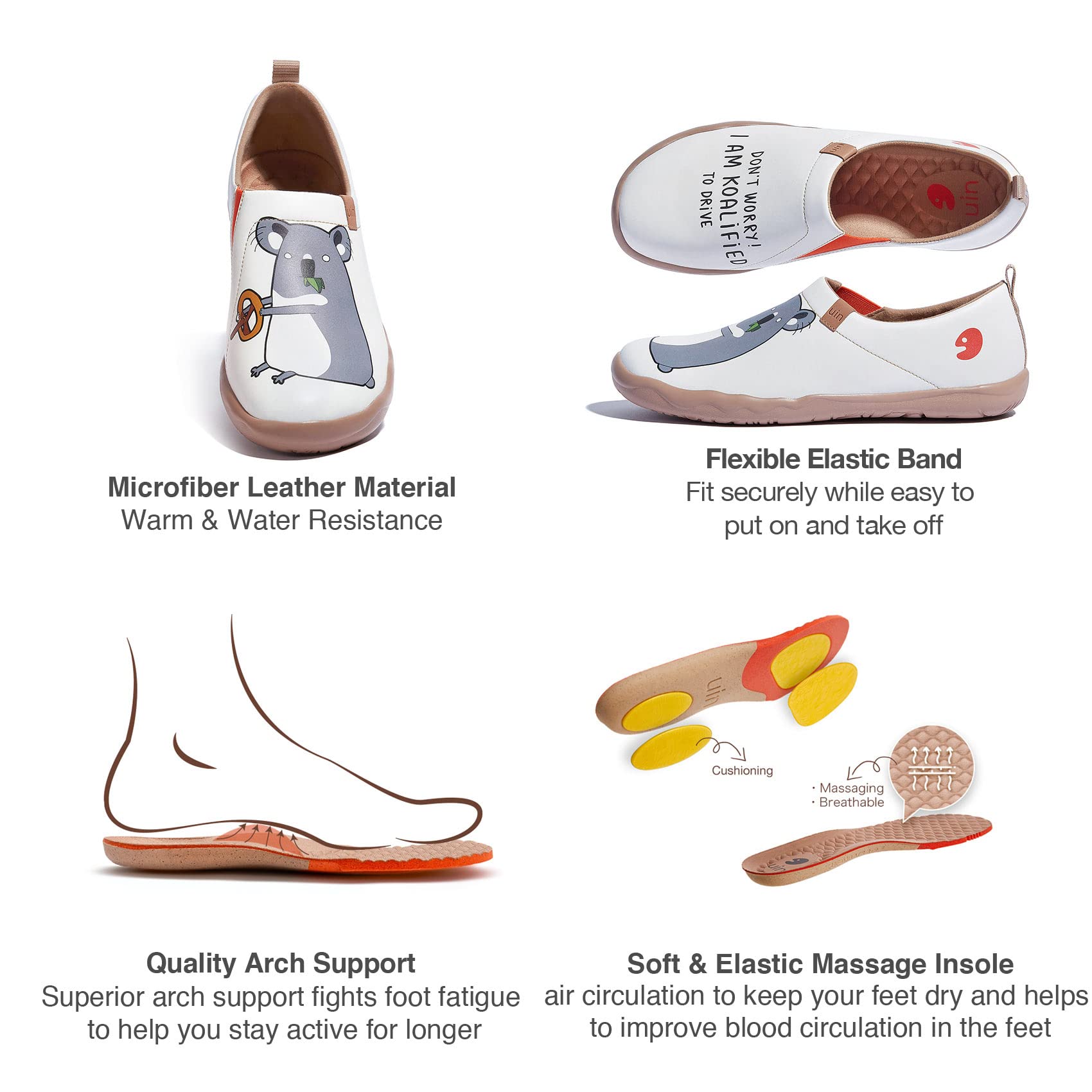 UIN Men's Slip-On Walking Shoes - Lightweight Travel Loafers with Microfiber Upper - Comfortable Casual Sneakers for Walking, Travel & Everyday Wear