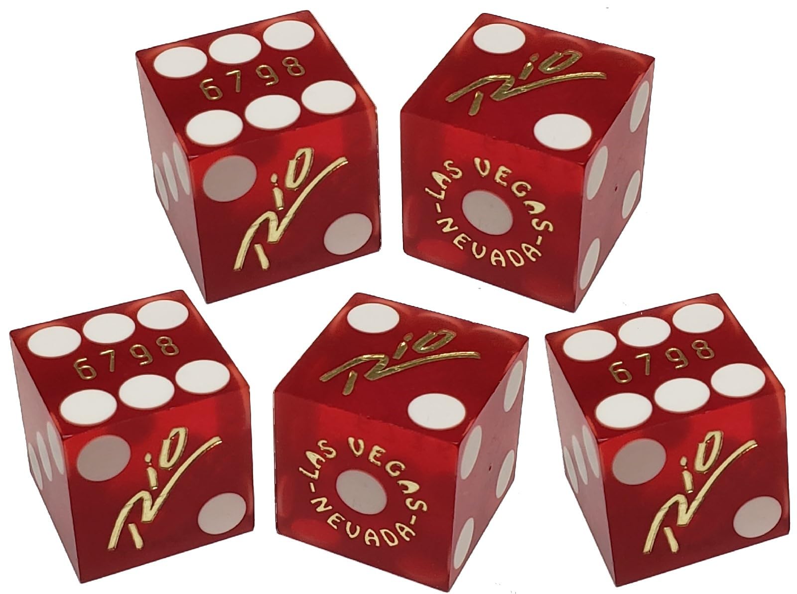 Authentic Las Vegas Casino Dice Set - Clear Acrylic Dice Boat with Red Frosted Dice for Craps & Table Games | Perfect for Home Gambling, Game Nights & Casino-Themed Parties