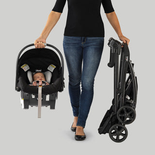 Chicco KeyFit Caddy Frame Stroller - Lightweight Infant Car Seat Carrier for Baby Travel | Perfect for Shopping, Airports & Daily Errands