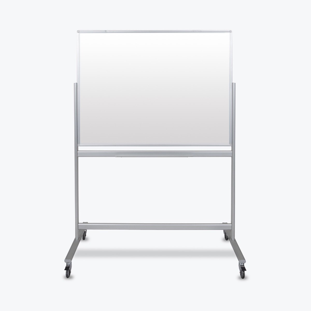 Double Sided Magnetic Glass Whiteboard 48W x 36H - Mobile Dry Erase Board for Office, Classroom & Home Use - Luxor Premium Glass Marker Board
