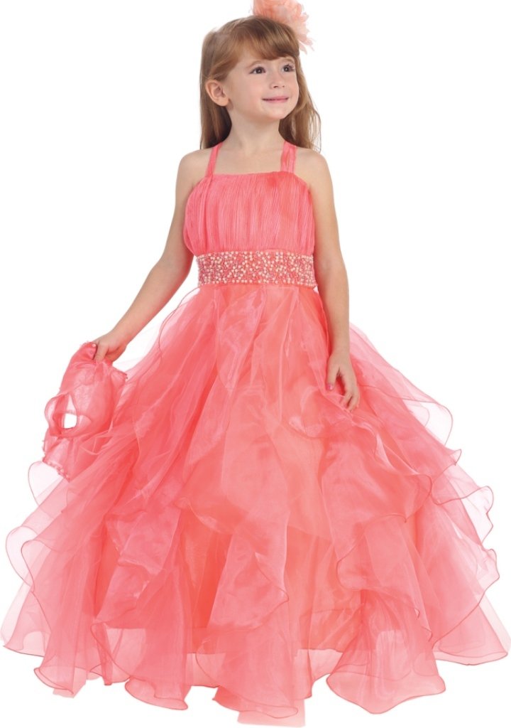AkiDress Sleeveless Ruffle Organza Flower Girl Dress for Toddler Girls - Perfect for Weddings, Birthday Parties & Special Occasions