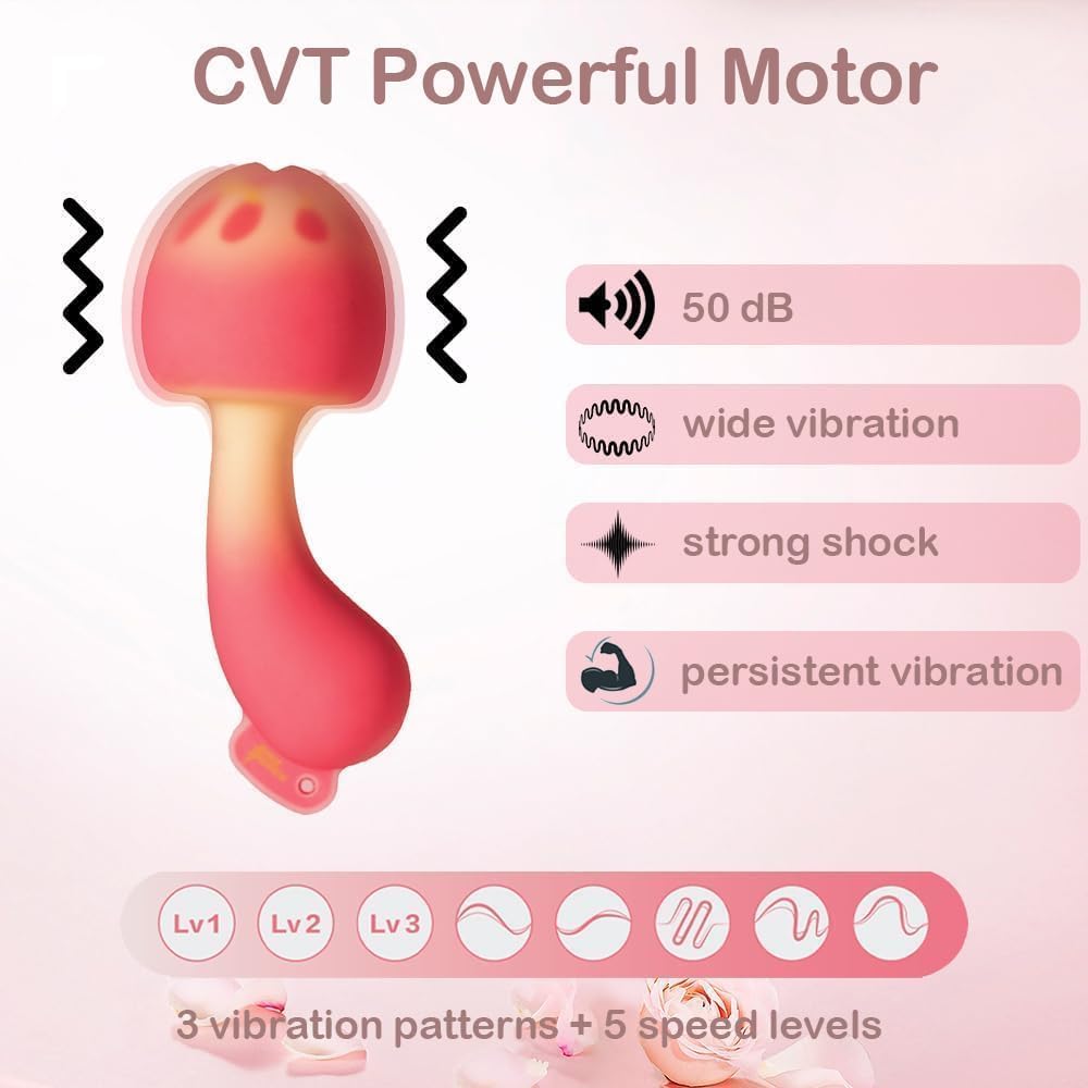 **Pink Punch Sunset Mushroom Vibrator - Mini Clitoral Stimulator for Women & Couples, Rechargeable Waterproof Adult Toy for Solo Play & Partner Fun**    *(Perfect for Travel, Discreet Use, and Enhancing Intimacy with Your Partner)*