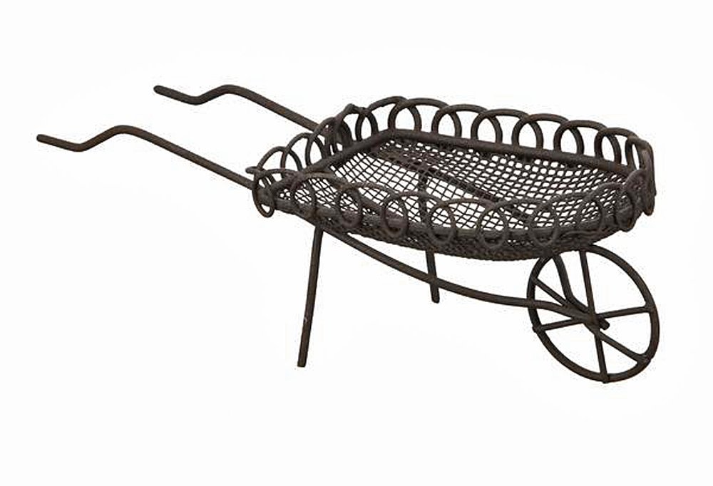 Miniature Wheelbarrow for Garden Decor - Small Decorative Wheelbarrow for Fairy Gardens, Mini Gardens & Home Decor