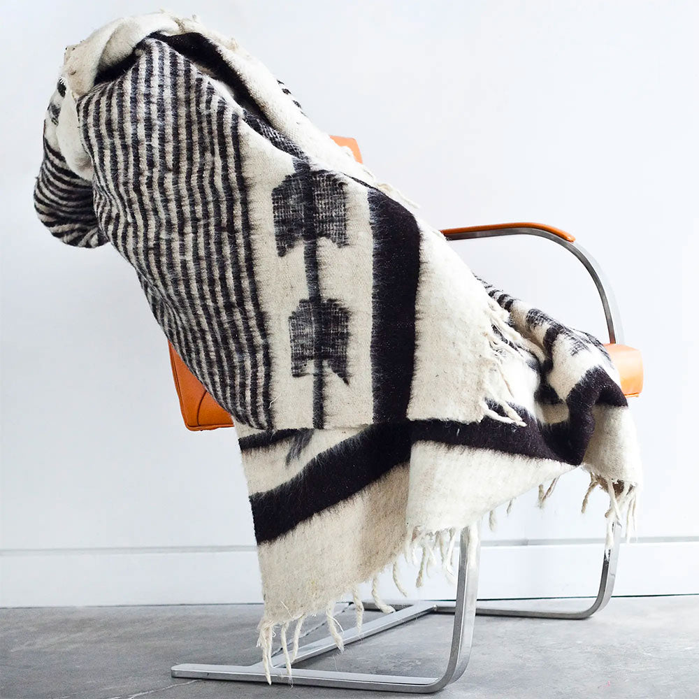 Hand Loomed Cotton Throw Blanket - Soft & Cozy Black/Brown Plaid Pattern - Perfect for Sofa, Bed & Winter Nights