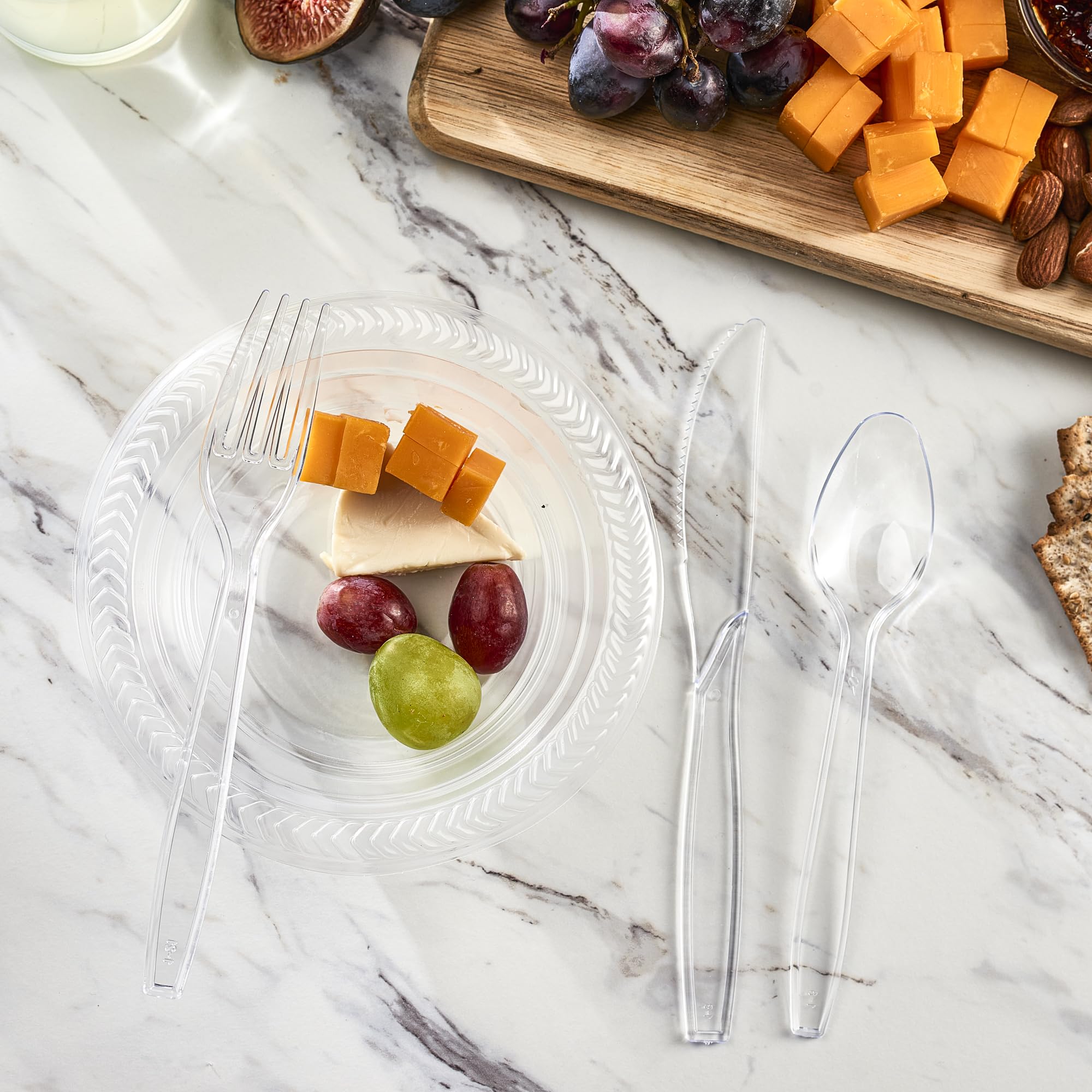 Premium Heavyweight Clear Plastic Cutlery Set - 100 Count Disposable Soup Spoons | Durable Disposable Utensils for Parties, Catering & Outdoor Events