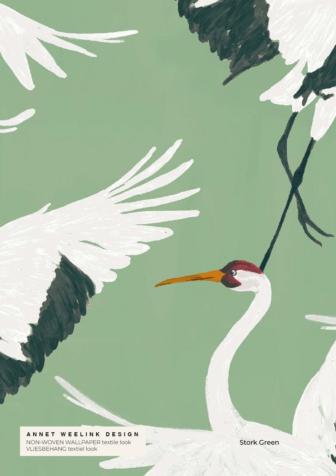 Stork Wallpaper Sample - Premium Peel & Stick Removable Wallpaper for Nursery, Bedroom, and Home Decor