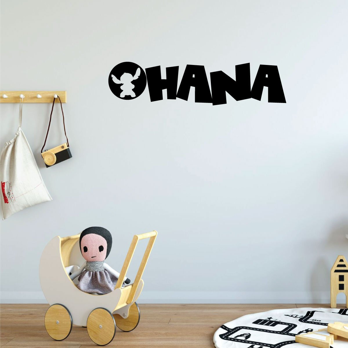 Ohana Wall Decor - Hawaiian Themed Vinyl Sticker Decal for Kids Playroom, Bedroom & Nursery - Tropical Aloha Art Design - Perfect for Baby Shower Gifts & Home Decoration