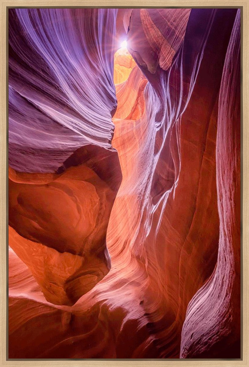 Antelope Canyon Sunburst Gallery Wrap Canvas - Stunning Landscape Wall Art for Living Room, Bedroom & Office Decor