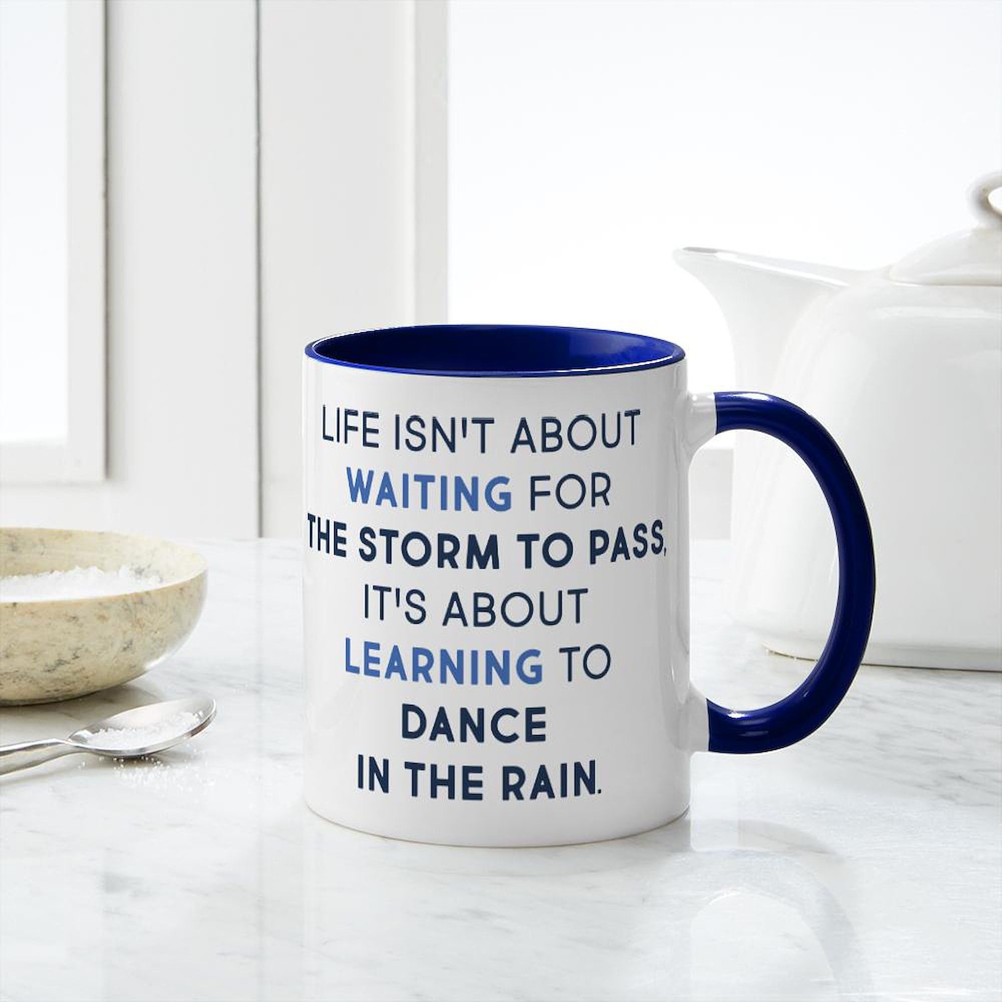 Learning To Dance In The Rain 11 oz Ceramic Coffee Mug - Inspirational Gift for Teachers, Nurses, Friends - Perfect for Hot Coffee, Tea & Office Use