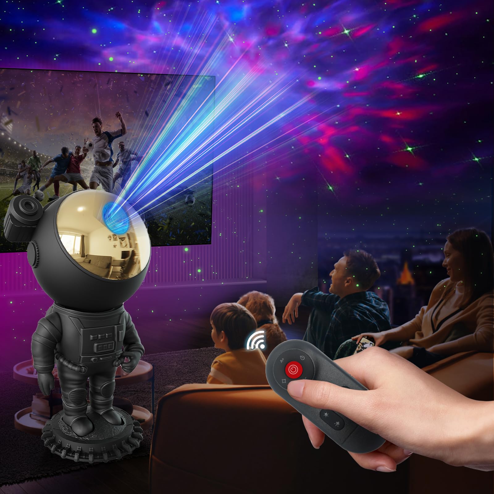 Astronaut Galaxy Light Projector for Bedroom - Starry Night Sky Projector with Timer & Remote Control | Space-Themed Night Light for Kids & Adults | Perfect for Nursery, Meditation & Home Decor