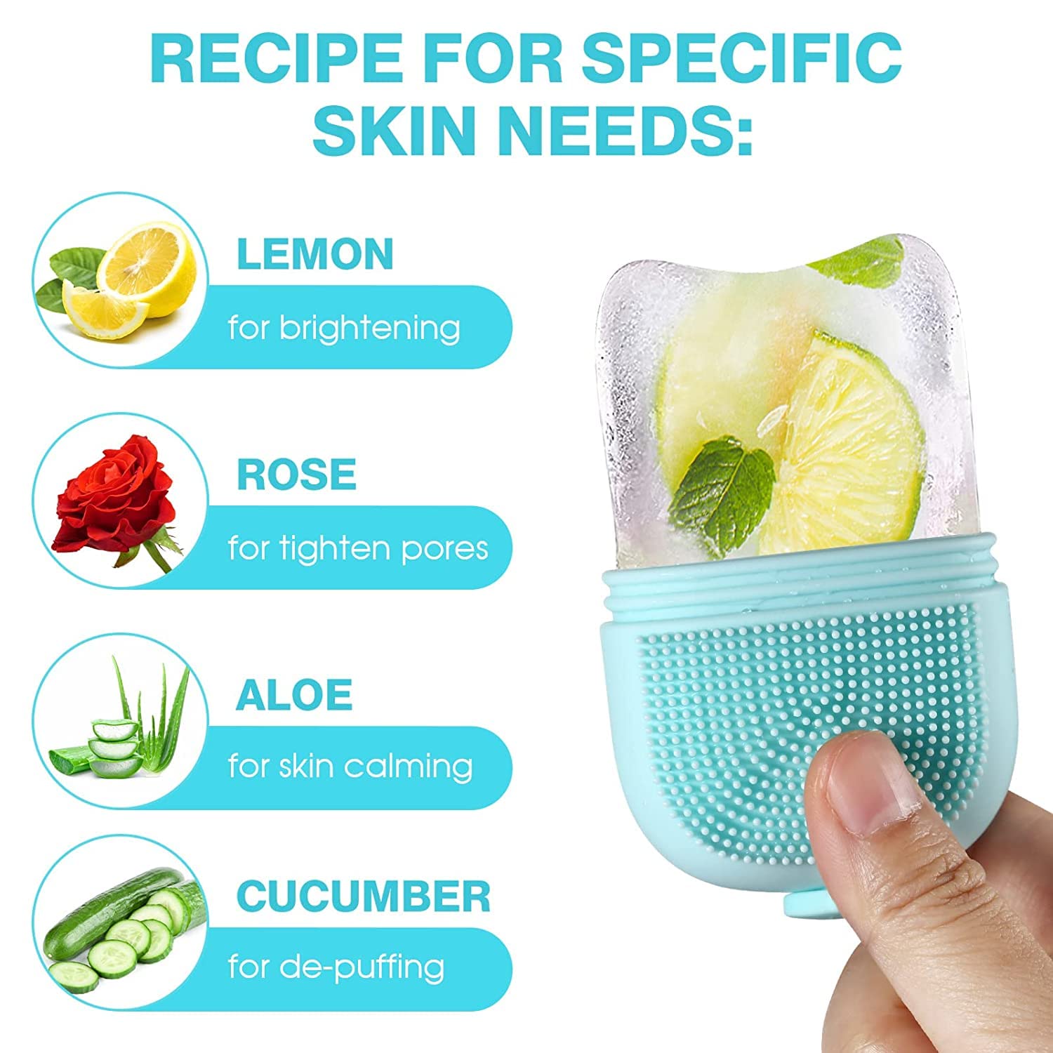 DEE SONS Ice Roller for Face, Eyes & Neck – Reusable Silicone Ice Massager to Reduce Puffiness, Eye Bags & Migraine Pain | Skin Care & Facial Therapy Tool for Glowing Skin | Perfect for Morning Routine & Post-Workout Recovery